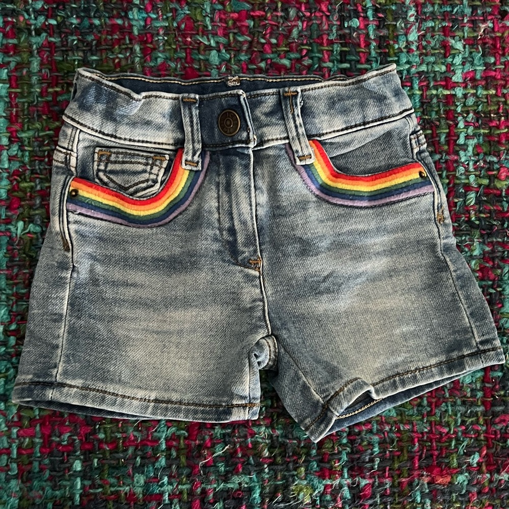 Crewcuts Cowgirl Rainbow Denim Shorts Size 2